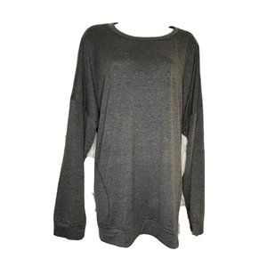 Plus Size Women's Gray Sweatshirt with Pockets Long Sleeve XXL